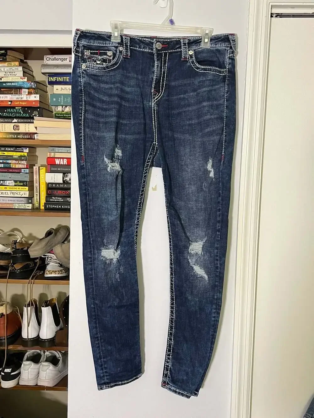 True Religion World Tour Section Skinny Distressed Jeans